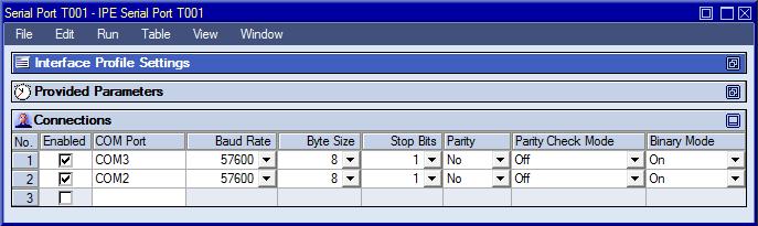 X-Tools - User Manual - 04 - Device Management System 2.3.4 IPE Serial Port T001 2.3.4.1 Overview The IPE Serial Port T001 is used in order to visualize, create and edit Interface Profiles of type Serial Port T001.