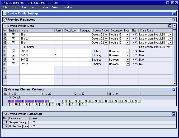 X-Tools - User Manual - 04 - Device Management System 2.4.13 DPE ION SIMOTION T001 2.4.13.1 Overview The DPE ION SIMOTION T001 is used in order to visualize, create and edit Device Profiles of type ION SIMOTION T001.