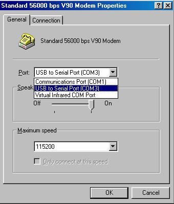 6. Setting Up the RS232 Serial Device Follow the steps below to connect your RS232 Serial Device (i.e.: Modem) to the USB port of your PC: 6.1 Turn off your Modem.