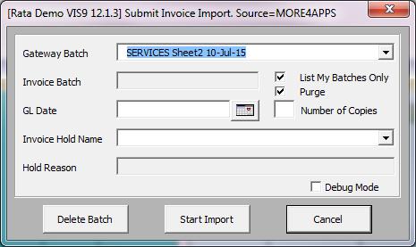 10. Submit Invoice Interface Concurrent Program Once you have loaded your data into the interface table successfully, you are ready to import the invoices into Oracle Payables.