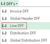 Line DFF A form will open to enable the Line Descriptive Flexfield information to be entered.