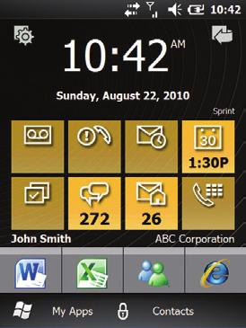 Home Screen Home Screen The home screen provides access to all the device s features and applications, and is customizable to maximize your workplace efficiency.