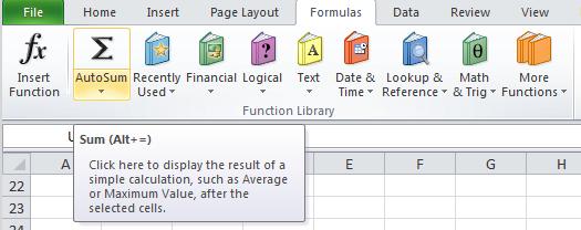 ribbon. Excel s Function Library The leftmost group is the Function Library.