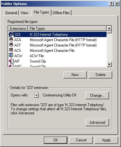 File and Folder Management Basics 447 File Type Options The File Types tab of the Folder Options dialog box, shown in Figure 10.8, is used to associate filename extensions with application file types.