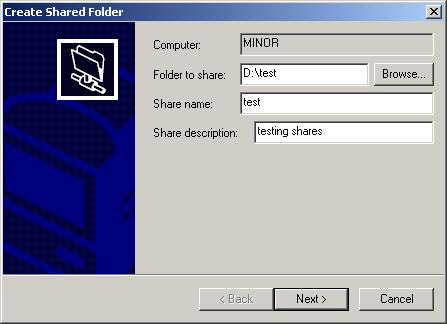 Managing Network Access 475 FIGURE 10.26 The Create Shared Folder Wizard dialog box FIGURE 10.