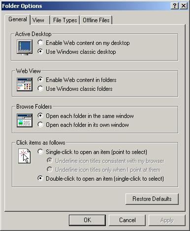 444 Chapter 10 Accessing Files and Folders Managing Folder Options Through the Folder Options dialog box, you can configure options such as the Desktop view and what you see when you open folders.