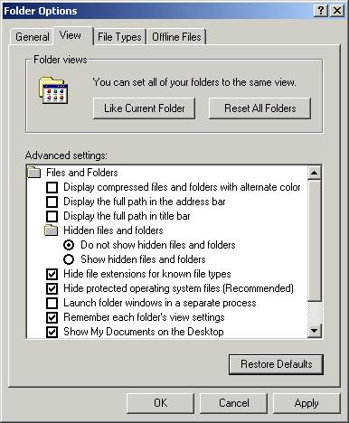 File and Folder Management Basics 445 Folder View Options The options on the View tab of the Folder Options dialog box, shown in Figure 10.