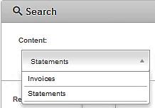 Click the Content drop-down list and select the document type (Invoices or Statements).