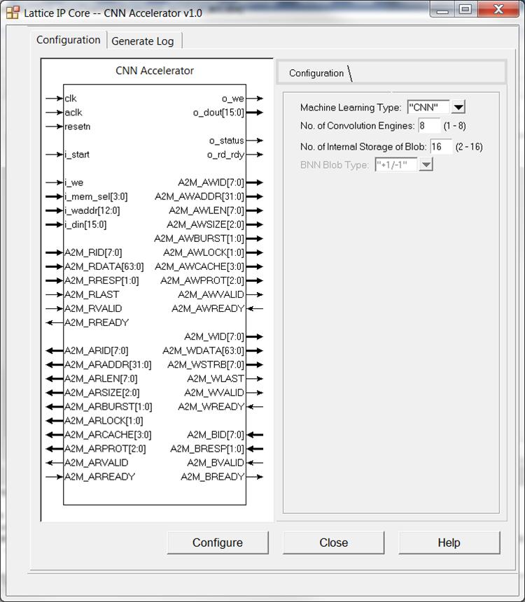 CNN Accelerator Engine Lattice Semiconductor CNN Accelerator IP Core can be used through the Diamond Clarity IP Designer.