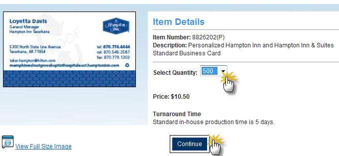 Step 5: Choose your business card template and click on Order this Item.