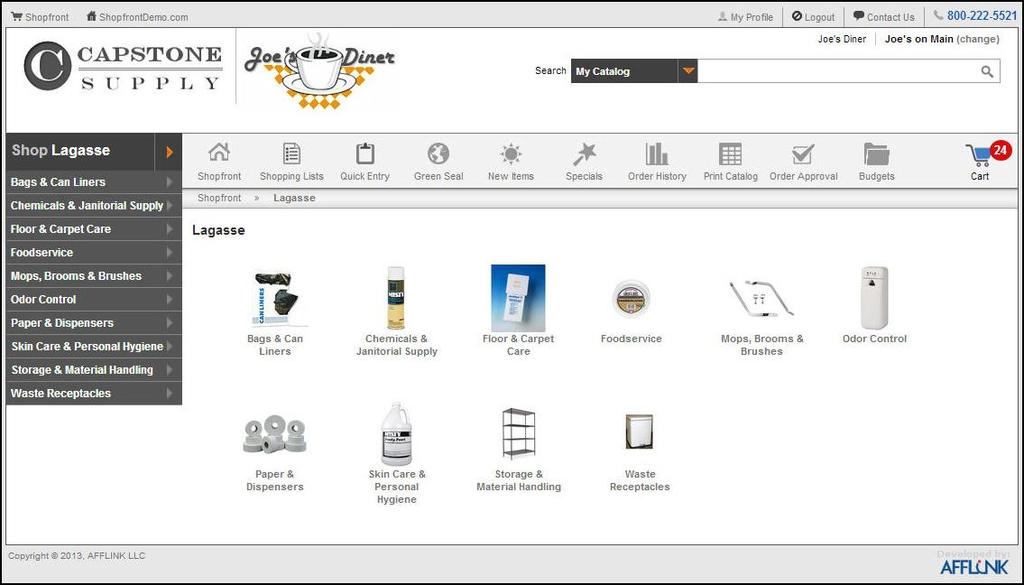 Extended Catalogs The Extended Catalogs option allows you to browse other product lines offered by your distributor.