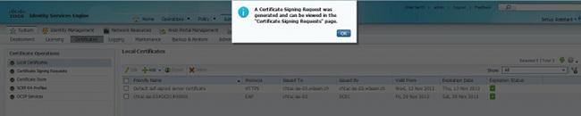 5. In order to export the CSR, click Certificate Signing Requests in the left panel, select