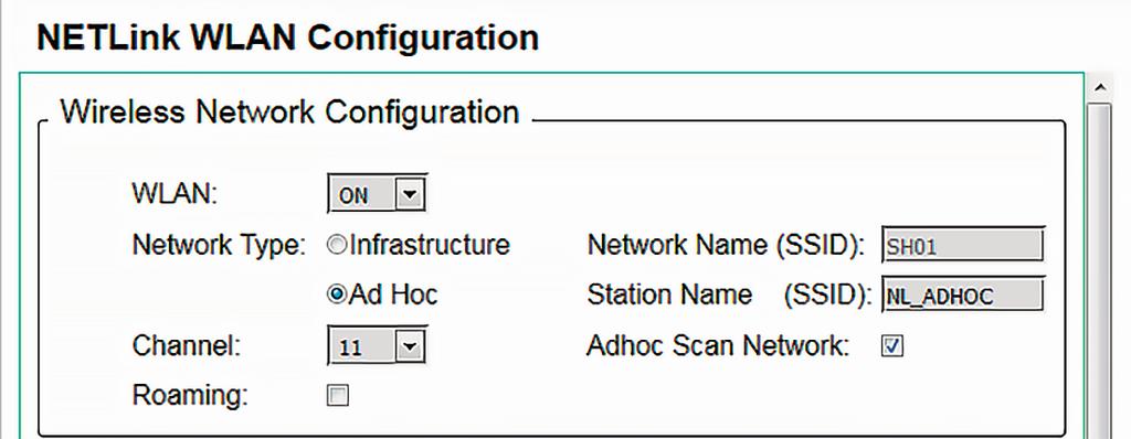 . WLAN configuration (only NETL ink WLAN) In the delivery state, the WLAN function is not active.