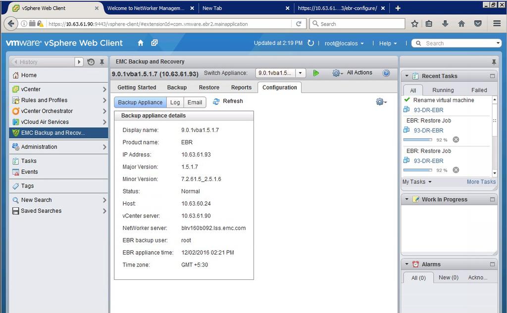 NetWorker VMware Protection with the VMware Backup Appliance (legacy) Unprotected Clients The Unprotected Clients tab lets you display information about the clients the are currently unprotected by