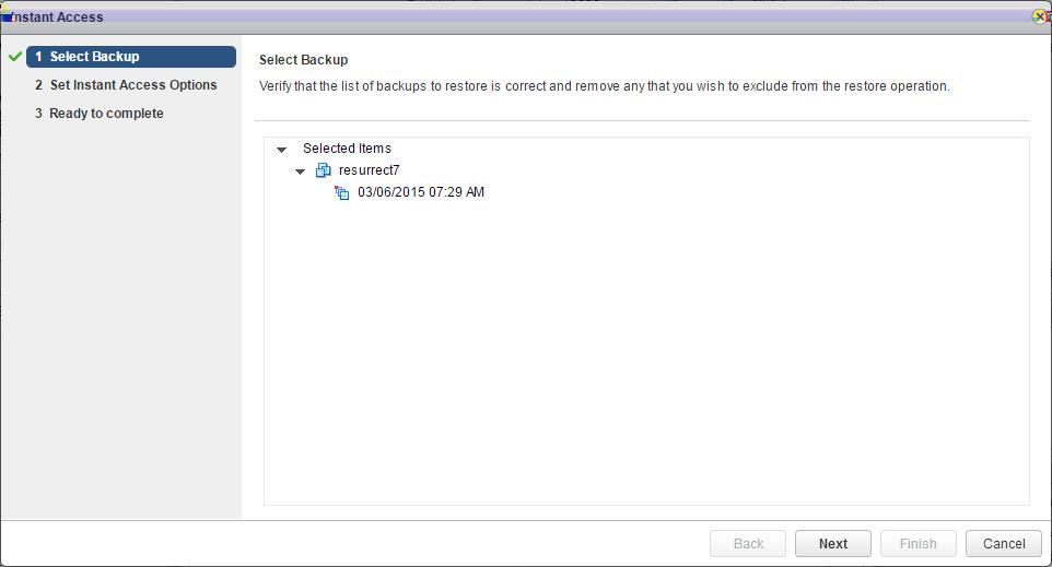 NetWorker VMware Protection with the VMware Backup Appliance (legacy) space, an error appears indicating "Insufficient disk space on datastore," and creation of the target VM fails.