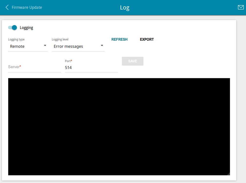 Log On the System / Log page, you can set the system log options and configure sending the system log to a remote host. Figure 117. The System / Log page.