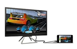 High-Definition Daisy Chain Capability MHL functionality for easy connection to mobile devices Equipped with 2 DisplayPort inputs and 1 DisplayPort output, the VX2880ml supports daisy-chaining of