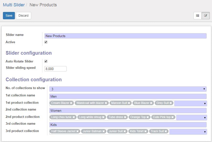 Configuring Multi Products Tab Slider Snippet Go to Website -> Edit -> Insert Blocks -> Features. Drag and drop Multi Products Tab Slider Snippet on the page where you want it.