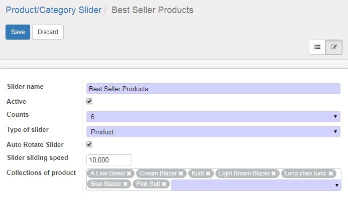 Configuring Product / Category Slider Snippet Go to Website -> Edit -> Insert Blocks -> Features. Drag and drop Product / Category Slider Snippet on the page where you want it.