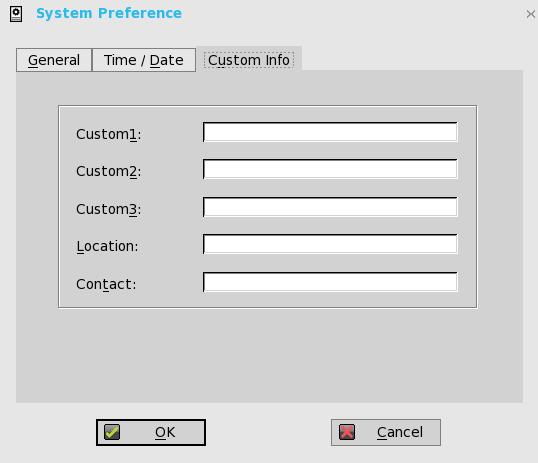 Setting the custom information Use the Custom Info tab to enter configuration strings for use by WDM software.