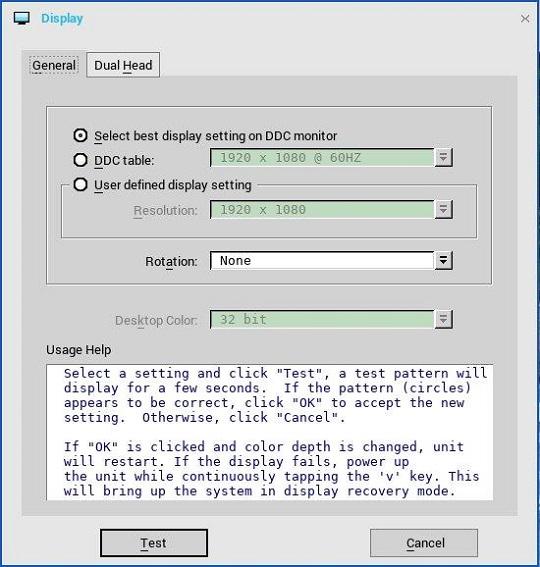 a. Select best display setting on DDC monitor If the monitor is VESA DDC2B (Display Data Channel) compatible, selection of this option allows the thin client to automatically select the best