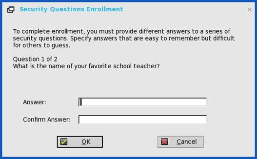security questions enrollment. To register your answers for the security questions, do the following: 1.