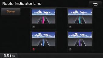 Using Setup Route Indicator Line Press the Edit button within the Route Indicator Line menu to change the color of the route indicator line.