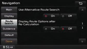 1 1 2 2 3 This menu is used to set route search related options. This menu is used to set options on speed alerts and driver alerts.