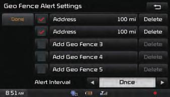 Within Geo Fence Alert Settings, you can set entry-restricted areas.