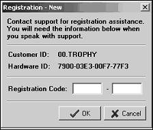Figure 4 Registration Window 6 Enter your Registration Code number and click OK. 7 If you are unable to register your software at this time, click Cancel to launch the application.