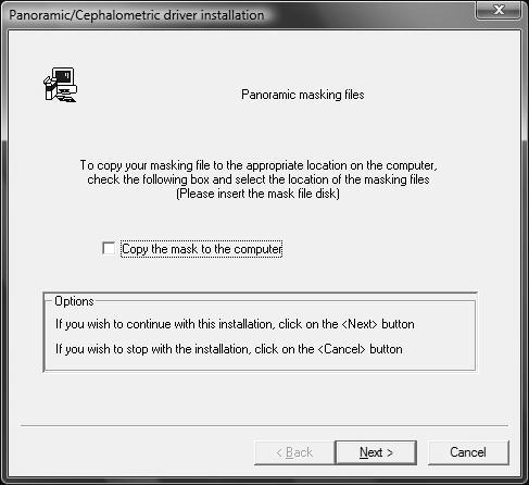 The Panoramic masking files window is displayed.