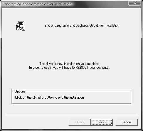 10 Browse to the folder or floppy disk containing your mask file, click OK, and then click Next. If you are installing a Kodak 8000C system, the Cephalometric masking file window is displayed.