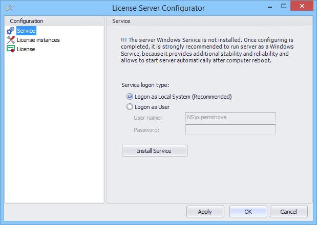 3.2. Creating a Windows Service To run TRBOnet License Server as a Windows service: 1. Launch TRBOnet License Server. 2.