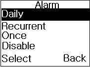 press the Call key for editing the alarm clock.
