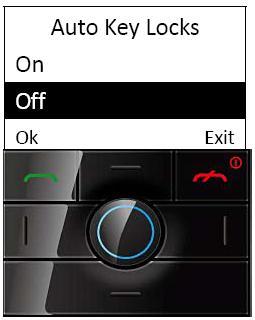 TR-206 page 34 Auto Key Lock After accessing the Auto Key Lock setting, choose either to turn on or turn off this feature. The default is set to On.
