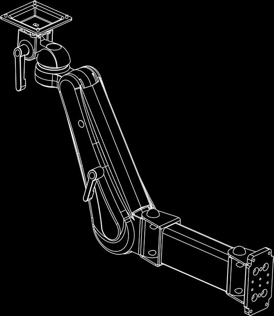The mounted device rotates at the front of the arm. To rotate the device, push the corners of the device or the head while holding the AHM in place.
