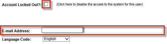 d. You can update email address or click on Account lock out checkbox to terminate the user