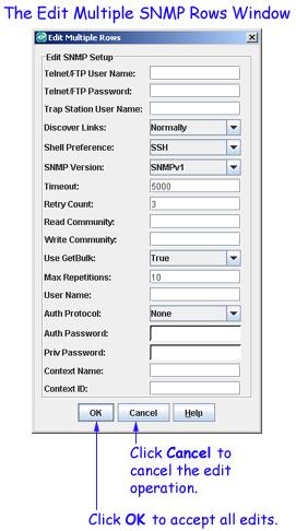 When all fields on the SNMP Setups window's General tab are complete, click the SNMP tab. The SNMP tab enables you to configure the SNMP version that will be used for the discovery.