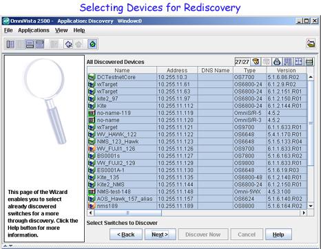 Click the Next button when you have made your selections. Discovery by Ping Sweep A ping sweep discovery enables you to discover all switches within a specified range of IP addresses.
