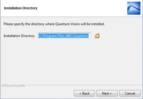 Chapter 2: Installations and Upgrades Install Vision onto a Windows-Based Server 5. Select I accept the agreement and click Next to display the Installation Directory window.