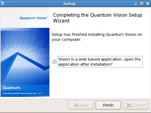 Chapter 2: Installations and Upgrades Upgrade Vision with the Standard Software Package Figure 23: Completing the Quantum Vision Setup Wizard Window 8.
