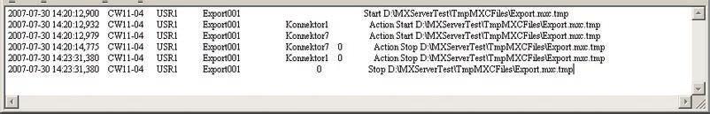 Example files 17.4 Example of an action log 17.