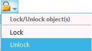 <Undo> <Redo> To reset the change you made to the page. To redo a change you made to the page. 'Lock/Unlock Object(s)' tab Art Xpress generally locks the objects on the page.