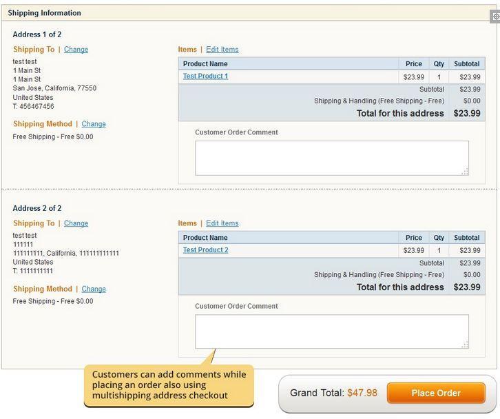 2.2.1 Multiple Shipping Checkout - Admin also has an option to display shipping arrival date