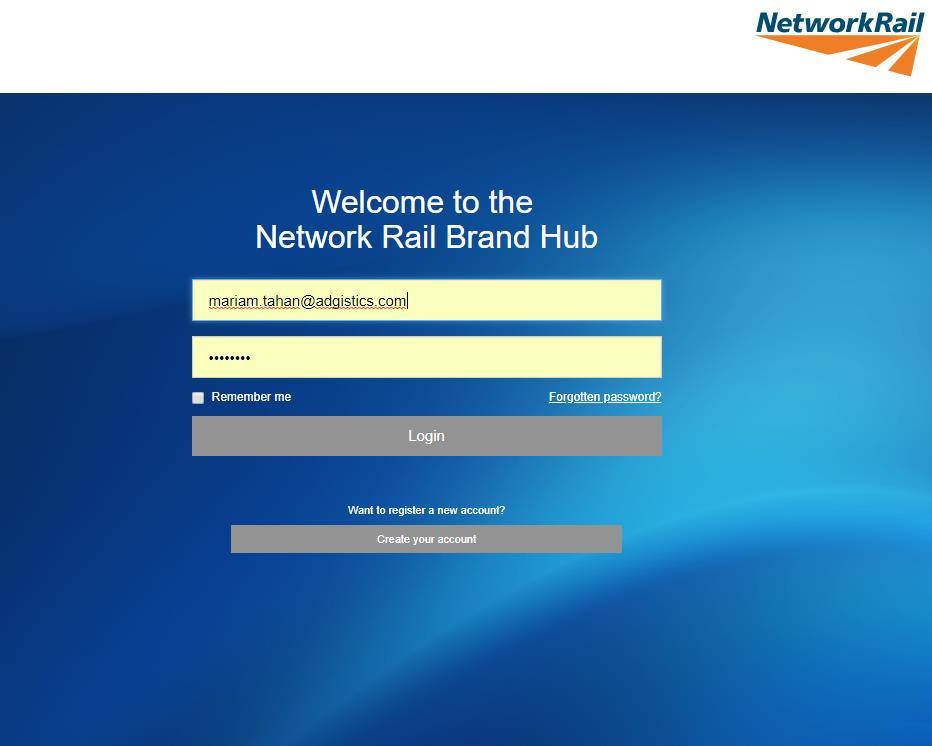 Leaving Network Rail Brand Hub You can leave Brand Hub at any point 1. From any page click on your name in the top navigation bar 2.