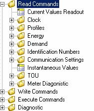 4. Open the "Read Commands" folder in the command tree. For this purpose click the symbol before the "Read Commands" folder or double-click on the folder symbol.