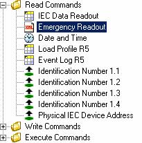 7.1.5 Read Command for Emergency Readout With the read command for emergency readout the meter data can be read out into a XML file, e.g. if communication between the central station and the meter fails (for IEC meters only).