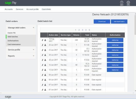 Viewing, editing and authorising debit order batches A) Viewing and editing debit order batches 1. Once all clients have been added to the batch, click on the View batch button. 2.