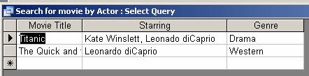 Yours should look like the following: Now run the query: Enter leon in the parameter