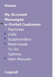 Inside the e-portal This portal can be used to request supplies for your printer and also book service calls.